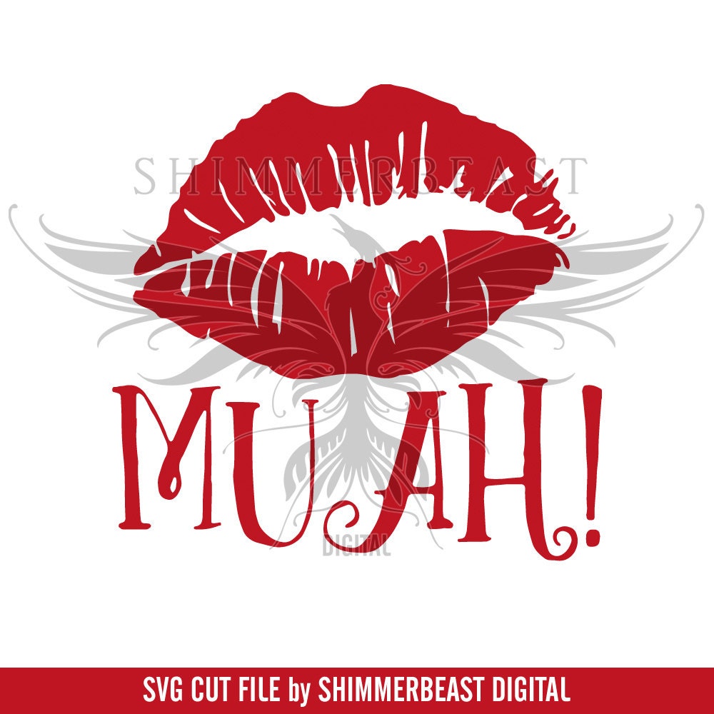 Download Valentine's Day SVG Cut File Muah Kiss svg Valentine