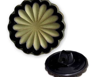 1-1/8" (27mm) Glass Flower Shaped Button by pc, 3 colors, BEA-G8611