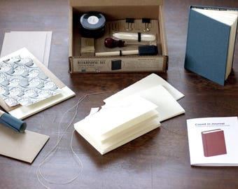 Bookbinding Kit - Complete Cased in hard cover bookbinding kit with tools, supplies and instruction book