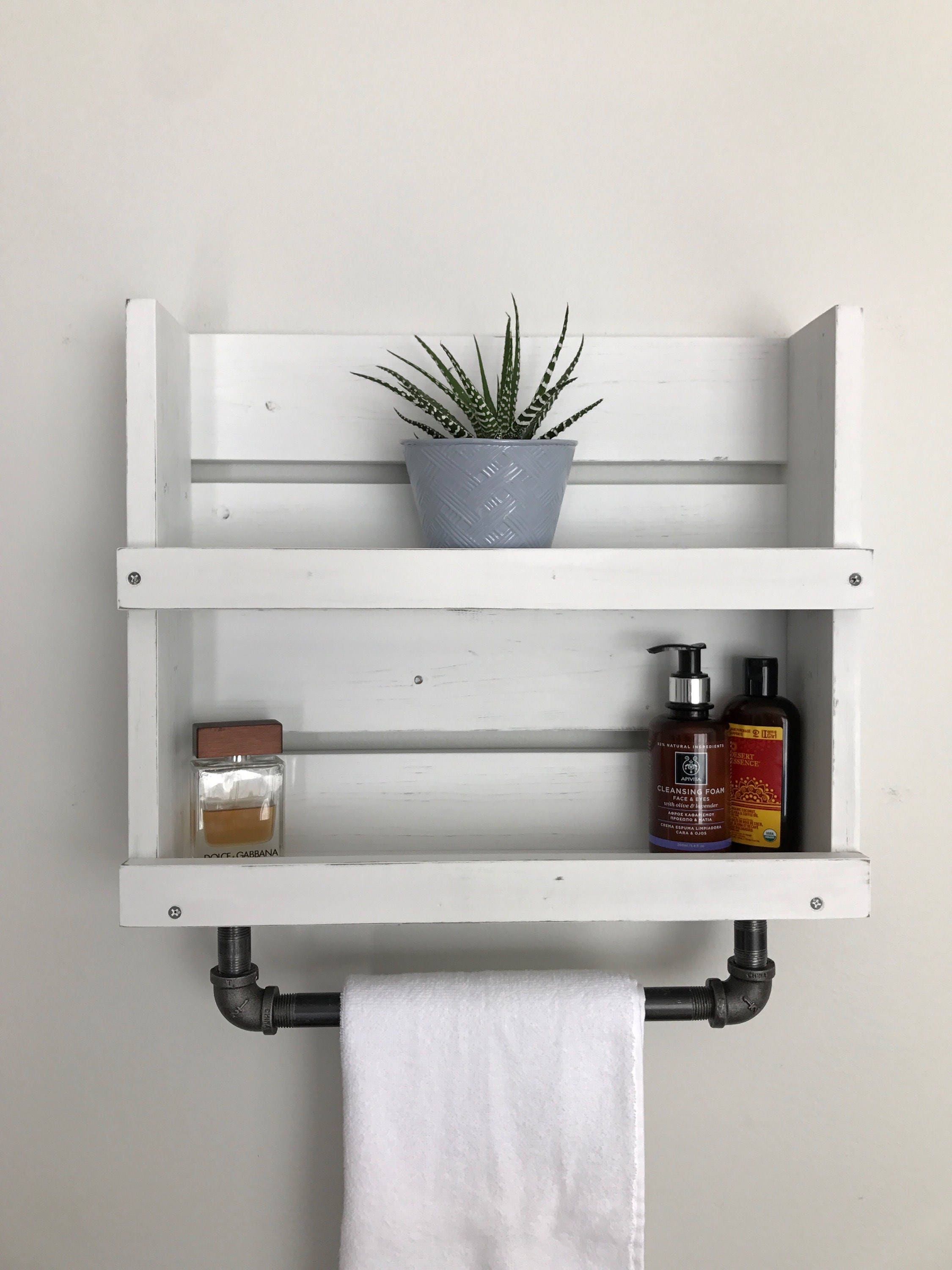 Bathroom Shelf Towel Bar White Distressed Wood Storage With   Il Fullxfull.1423250892 Domc 