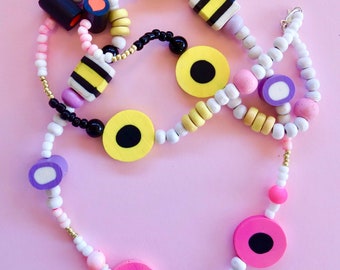 Liquorice allsorts Candy Bead Necklace