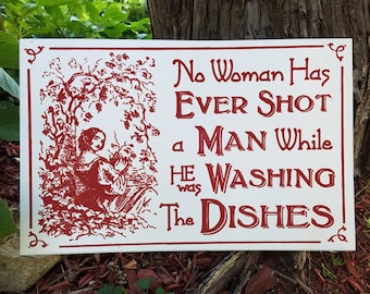 French Toile Inspired Cottage Chic Wood Kitchen Sign Washing Dishes