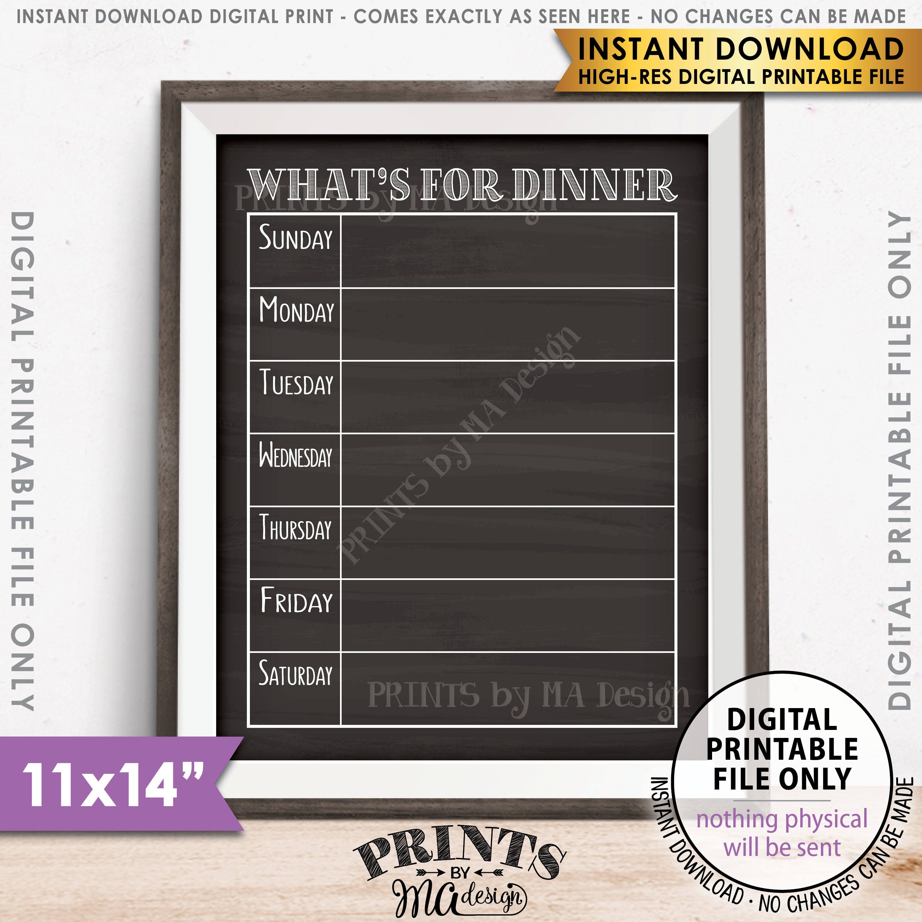 What's for Dinner Menu Sign, Dinner Kitchen Sign, Daily Dinner Sign ...