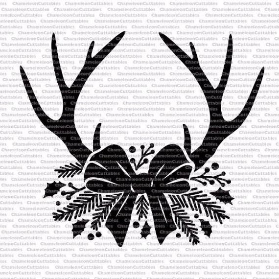 Download Christmas antlers black svg cut file decal vector