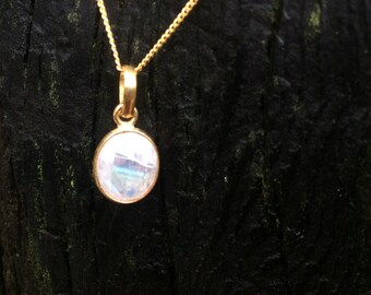 18 Carat Gold Plated Stirling Silver Fair Trade Moonstone Pendant