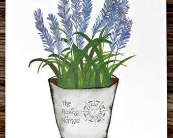 Watercolor Potted Herb Series // Custom Prints // Cilantro // Lavender // Rosemary // Sage // Mint