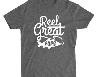 Grandpa Fishing T-shirt - Deep Heather Grey T-shirt - Pops Shirt - Father's Day Gift - Grandpa T-shirt - Fishing T-shirt