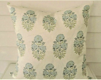 One Side or Both Sides Mughal Flower Pillow Cover