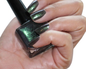 Kryptonite Dark Green Sparkly Nail Polish