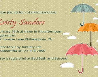 Umbrella Shower Invitation - Digital File