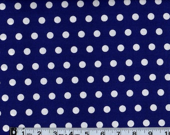 Little Dot Royal Blue Polka Dot Sewing Quilting Fabric End of Bolt Sale #505-2