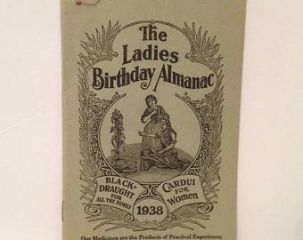 ON SALE The Ladies Birthday Almanac 1938 Paper Pamphlet Ephemera
