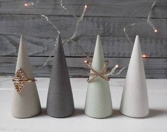 Concrete ring cone, cement ring cone, ring holder, concrete cone, ring cone, wedding favor, concrete decor, party favor, hostess gift, beton