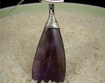 Large Silverwrapped Amethyst Teardrop