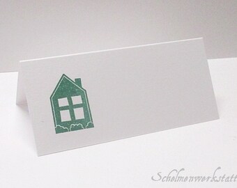 Table card with stamped house (6 pcs)