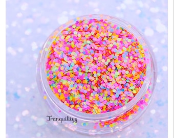 Nail Art Glitter , Neon Matte Sugar Glitter , 0.8 Matte Glitter , Solvent Resistant, Nail Polish, Resin Craft , Miniatures Food DIY