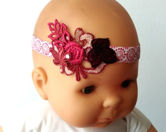 Headband lace red and Burgundy