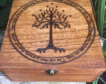 Lord of the rings inspired box, jrr Tolkien, the hobbit, wooden gift box, wooden box, gift idea