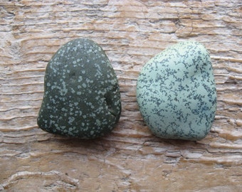 Unique SLAG Beach STONE Cabinet KNOBS Green Beach Stone Drawer Pulls