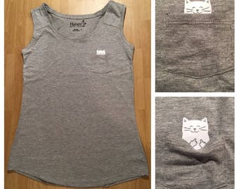 Women's Middle Finger Pocket Tank Top