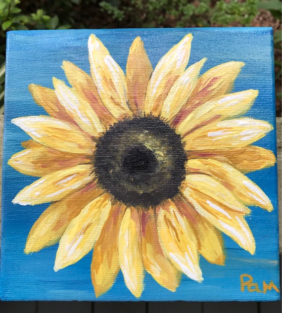 Yellow sunflower sunflower art Canvas art. Floral art.