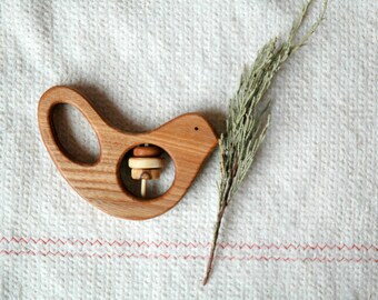 Baby Rattle Bird/ Baby Shower Gift/ Bird Rattle/ Wooden Toy/ Wooden Toy Bird