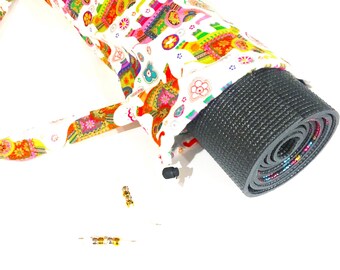 Bright Elephant Yoga Mat Bag, Yoga Bag, Pilates Bag, Exercise Bag, Meditation Mat Bag, Gym Bag, Yoga Teacher Gift, Beads, Barre, Elephant