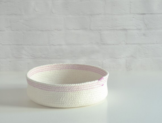 Cotton rope bowl, Summer decor, Bathroom basket, Nursery basket, Housewarming gift, Anniversary cotton, Key bowl, Natural decor Gift for her