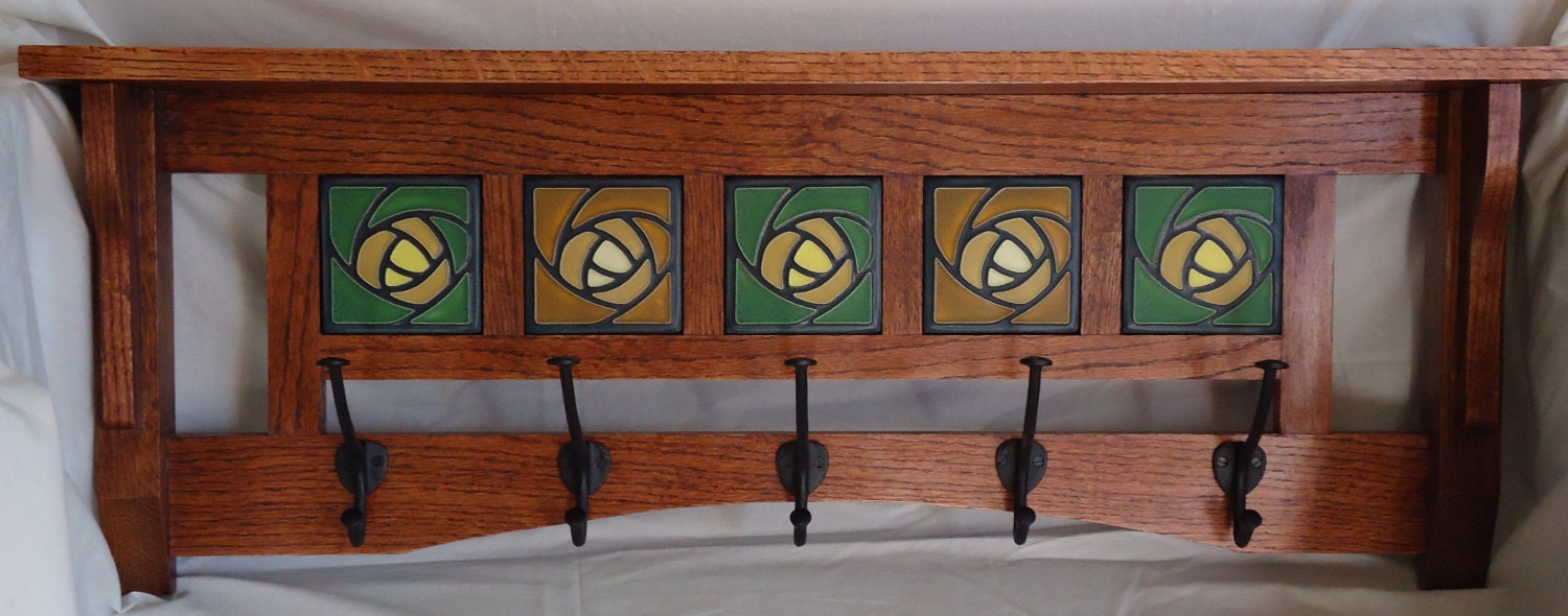 Mission Coat Rack Handmade Mission style coat rack with Art tile 2 Mission Coat Rack Handmade Mission style coat rack with Art tile 2