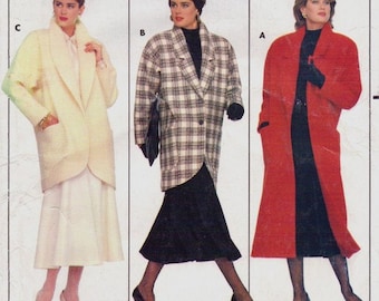80s Family Circle Collection Womens A-Line Coat or Jacket Butterick Sewing Pattern 4039 Size 6 8 10 12 14 Bust 30 1/2 to 36 UnCut
