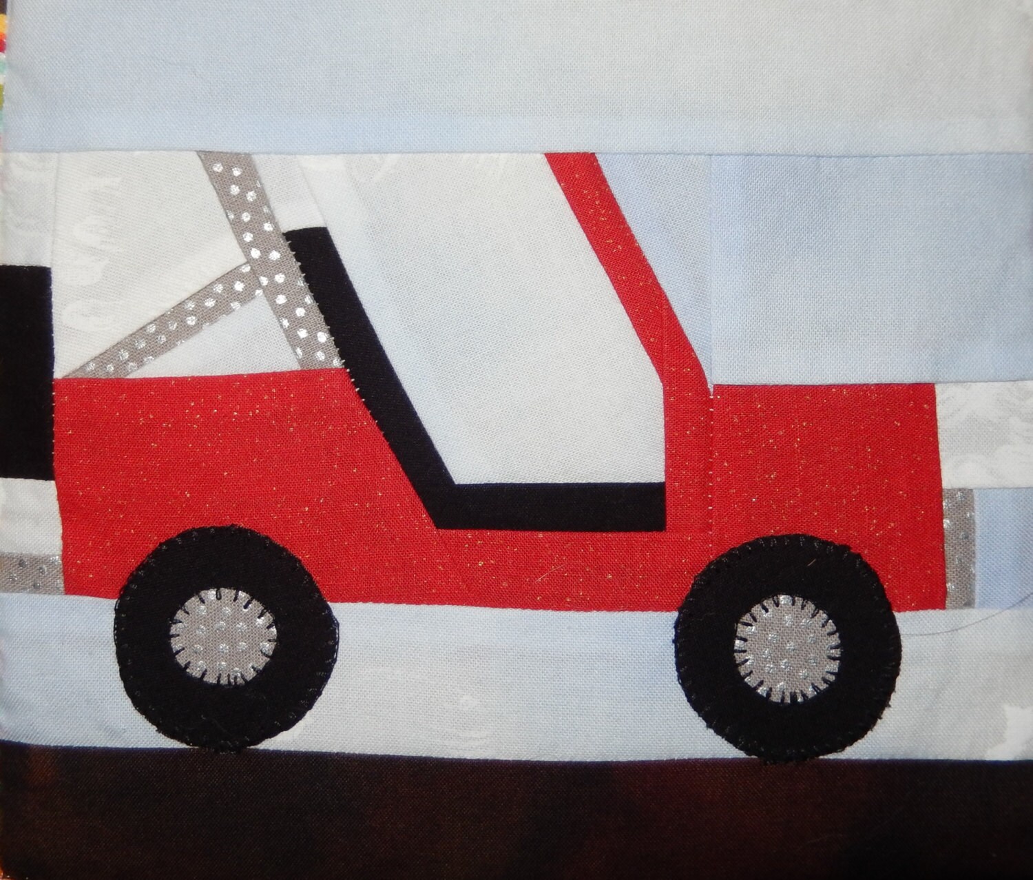 open roofed jeep vehicle paper pieced PDF quilt block pattern