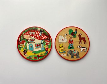 Instant Collection Vintage Wooden Simplex Puzzles - Gnome Puzzles - Made in Holland