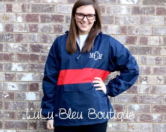 Charles River Monogrammed Pullover Rain Jacket Monogram Quarter Zip Pack N Go Rain Coat E3