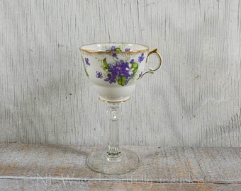Tea cup wine glass, teacup wine glass, wedding wine glass, unique wine glass, cottage chic, repurposed, upcycled