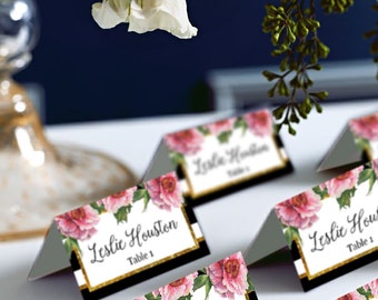 black and white place cards