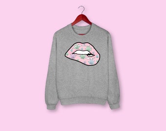 Weed Lips Sweatshirt, Weed, 420, Cannabis, Marijuana, Graphic Tee, Unisex, Funny Saying, Yoga, Stoner Sweater, Weed Shirt, Funny Weed, Funny