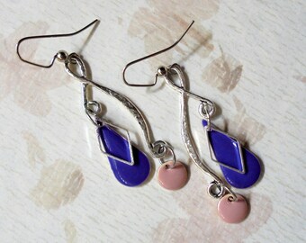 Lavender, Mauve and Silver Earrings (3400)