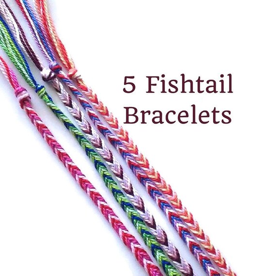 5 String Bracelets Friendship Bracelets Fishtail Bracelets