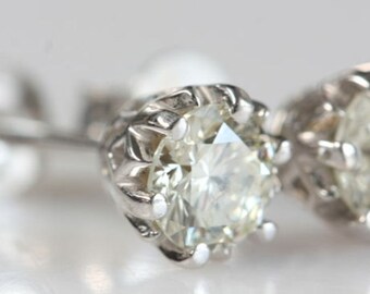 Diamond stud Earrings-White Gold Earrings-Man 2 carat diamond -Anniversary present-For him-Gift for her-Cluster earrings-2 carat diamonds