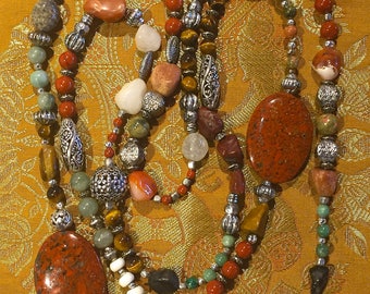 Smart hippie natural stone necklace