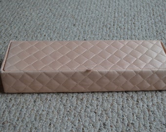 Vintage Pink Quilted Satin Glove Box---Store Gloves, Lingerie, Jewelry, Etc.---From the 1940-50's