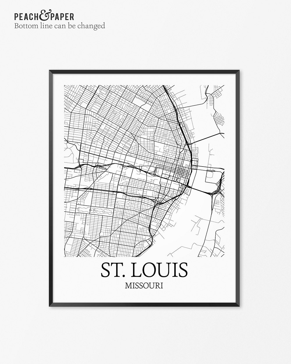 St. Louis Map Art Print St. Louis Poster Map of St. Louis