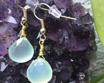 Aquamarine briolette earrings