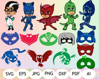 PJ Masks SVG, PJ Masks Clipart, Pj Masks Cut Files, Pj Masks Printable, Instant Download