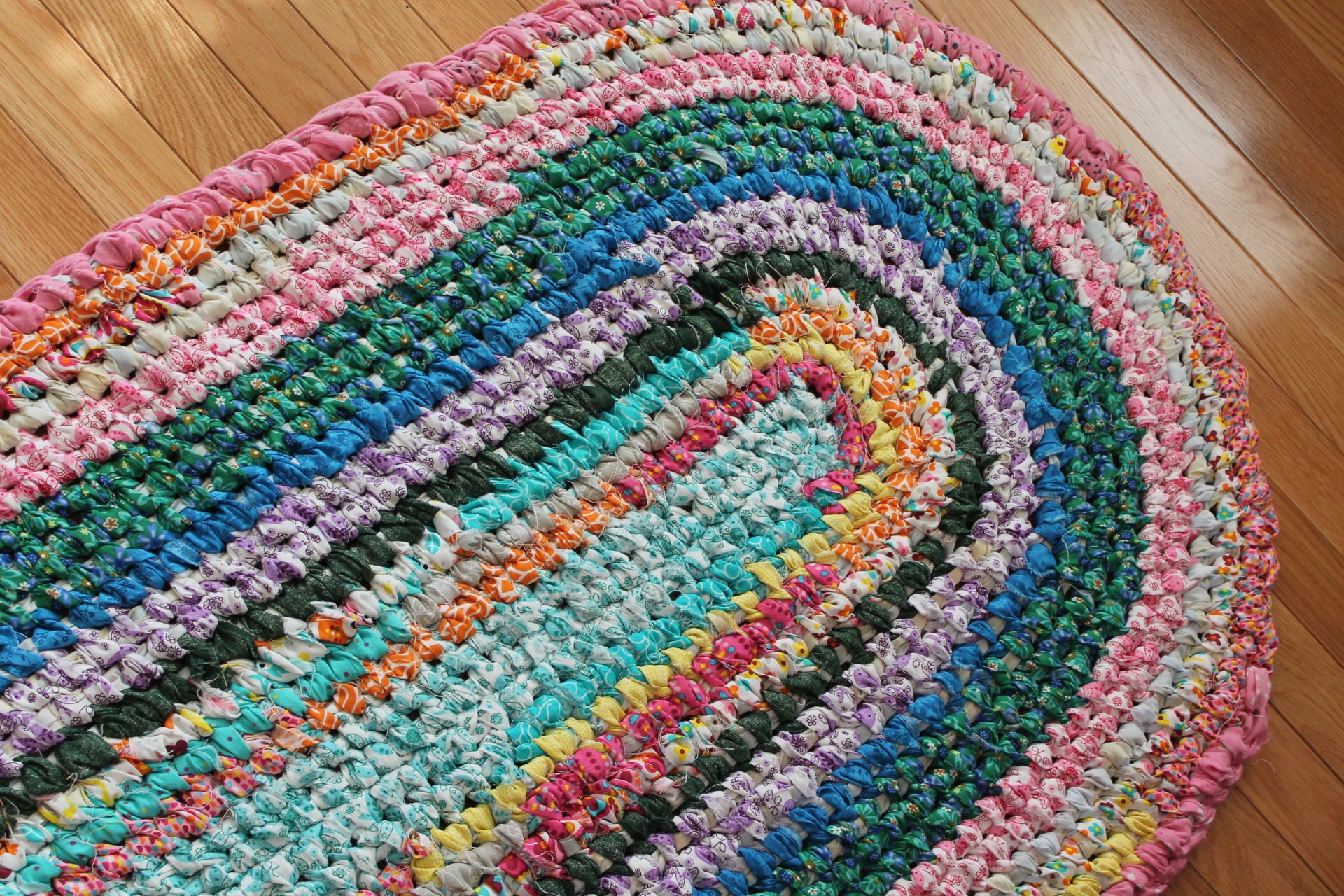 rag rug in living room