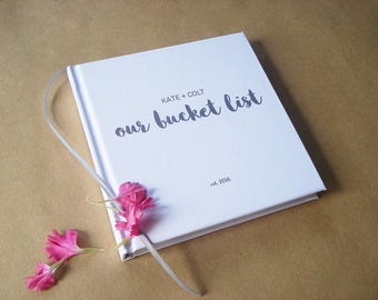 CUSTOM Our Bucket List Guest Book · Bucket List Wedding Decor · Our Bucket List Journal · Bucket List Gift for Bride and Groom · Bucket List