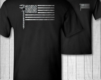 Millwright American Flag T-shirt, US flag millwright tee shirt, camouflage millwright shirt