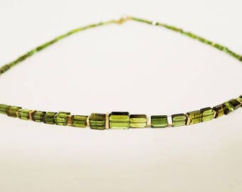 Chain Necklace Tourmaline Gold