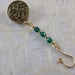 Handmade Magnetic Portuguese Knitting Pin, Celtic knot Knitting Pin with Emerald Crystals