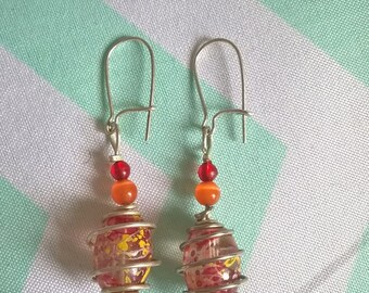 Earrings orange and spring